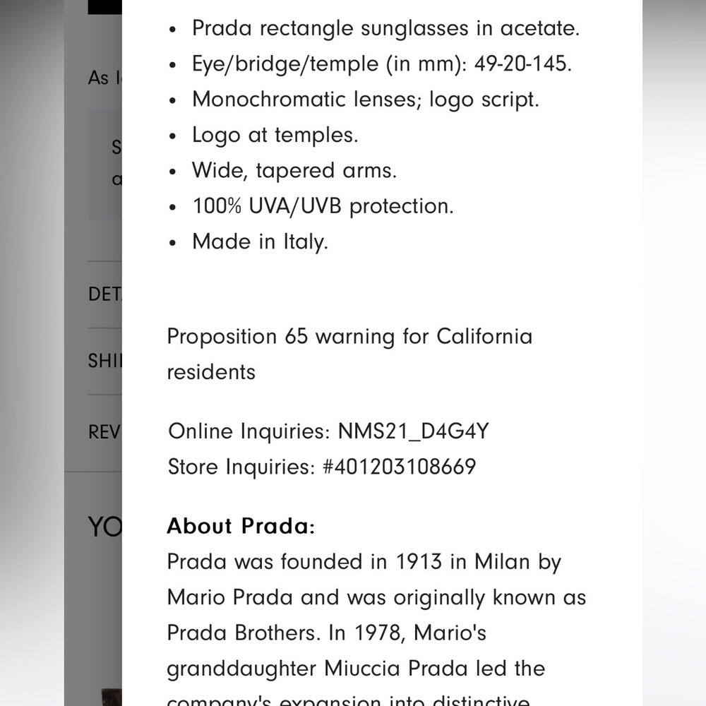 Prada Geometric Rectangle Acetate Sunglasses - image 6